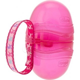 CHICCO Double Soother Holder Θήκη Πιπίλας 0+m σε Ροζ Χρώμα 1τμχ