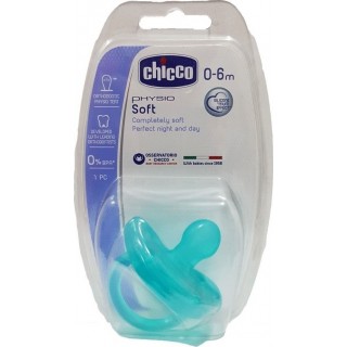 CHICCO Physio Soft Πιπίλα Σιλικόνης 0m+ σε Σιέλ Χρώμα 1τμχ
