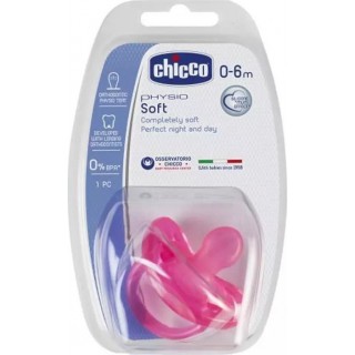 CHICCO Physio Soft Πιπίλα Σιλικόνης 0-6m σε Ροζ Χρώμα 1τμχ