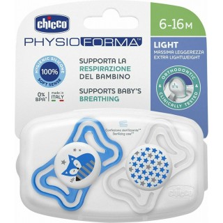 CHICCO Πιπίλα Light Μπλε Ηλικία 6-16m 2τμχ