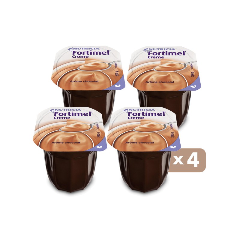 NUTRICIA Fortimel Creme Συμπλήρωμα Διατροφής Υψηλής Περιεκτικότητας σε Πρωτεϊνη & Ενέργεια με Γεύση Σοκολάτα  4τμχ x 125gr