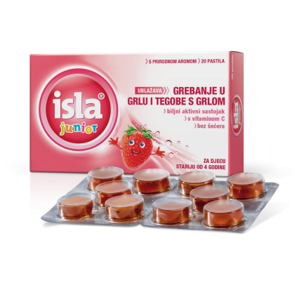 ISLA Junior Παιδικές Καταπραϋντικές Παστίλιες για το Λαιμό με Γεύση Φράουλα 20τμχ