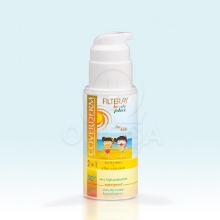 COVERDERM Filteray Body Plus for Kids SPF 50+ Αδιάβροχο Παιδικό αντηλιακό γαλάκτωμα (2σε1) για προστασία πριν και μετά τον ήλιο, για 2 τύπους Ακτινοβολίας UVA, UVB 100ml