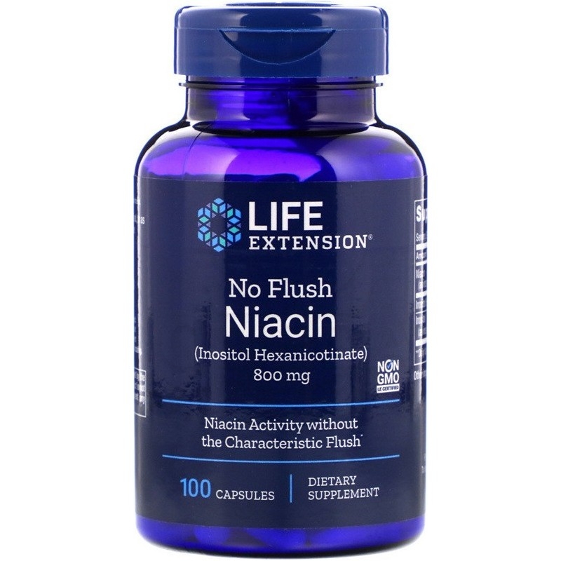 LIFE EXTENSION No Flush Niacin 800mg 100caps