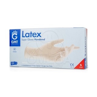 GMT Super Gloves Latex Powdered Γάντια μιας χρήσης Latex με Πούδρα Μέγεθος Small 100τμχ