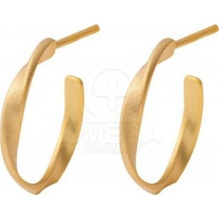 MEDISEI Dalee Ασημένια Σκουλαρίκια Gold Plated Hoops 05425 1 ζευγάρι