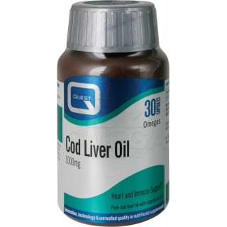 QUEST Cod Liver Oil 1000mg με Βιταμίνες Α και D 30caps