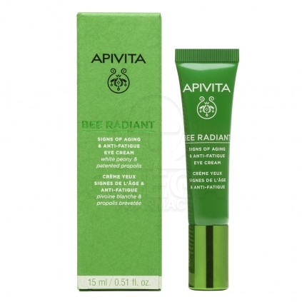APIVITA Bee Radiant Κρέμα Ματιών για Σημάδια Γήρανσης & Ξεκούραστη Όψη με Λευκή Παιώνια & Πατενταρισμένη Πρόπολη 15ml 