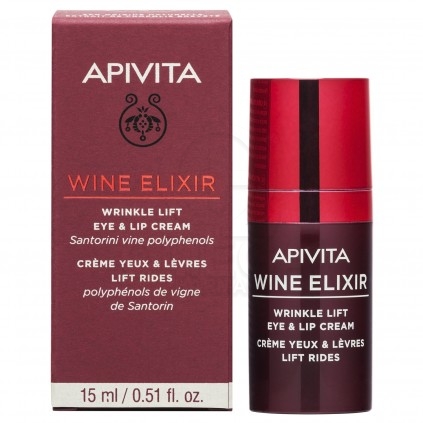 APIVITA Wine Elixir Αντιρυτιδική Κρέμα Lifting για Μάτια & Χείλη με Πολυφαινόλες από Αμπέλια Σαντορίνης 15ml