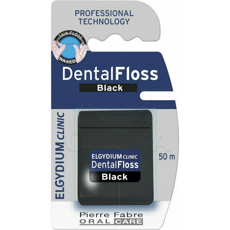 ELGYDIUM Clinic Dental Floss Black Chlorhexidine Μαύρο Οδοντικό Νήμα με