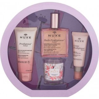 NUXE Floral Set Huile Prodigieuse Florale 100ml & Creme Prodigieuse Boost 40ml & Shower Gel 100ml & Κερί 70gr