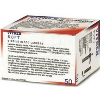 WINMEDICA Vitrex Soft Lancets Σκαρφιστήρες για την Μέτρηση Γλυκόζης του Αίματος 50τμχ