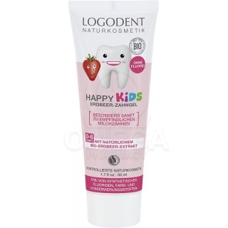 LOGODENT Happy Kids Toothgel Οδοντόκρεμα με Γεύση Φράουλα για Παιδιά 0-6 Ετών Χωρίς Φθόριο 50ml