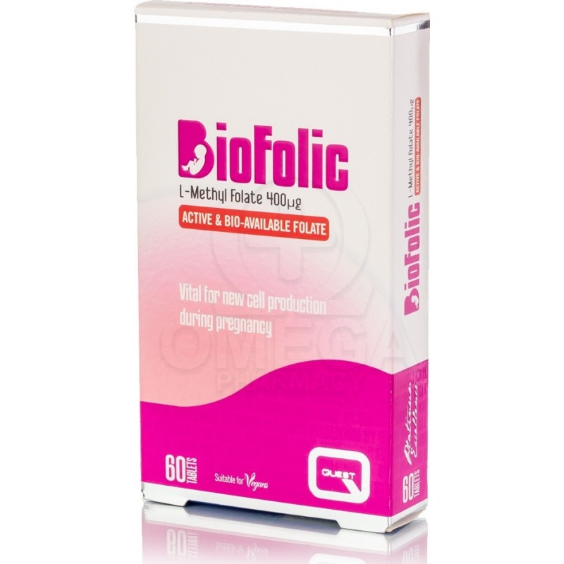 QUEST Biofolic LMethyl Folate 400μg Συμπλήρωμα Διατροφής με Φολικό Οξύ
