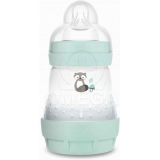 MAM Easy Start Anti-Colic Πλαστικό Μπιμπερό με Θηλή Σιλικόνης Turquoise Raccoon 0m+ Κατά των Κολικών 160ml