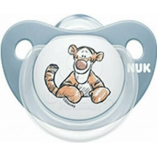 NUK Disney Tiger Πιπίλα Σιλικόνης με Κρίκο & Θήκη, από 6-18 μηνών σε Μπλε Χρώμα 1τμχ