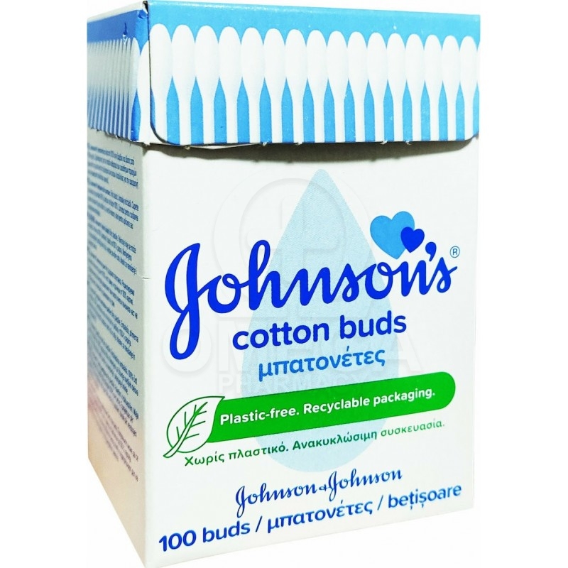 JOHNSON & JOHNSON Cotton Buds Μπατονέτες Χωρίς Πλαστικό σε Ανακυκλώσιμη