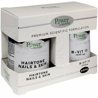 POWER HEALTH Platinum Range με Hairtone Nails & Skin Συμπλήρωμα Διατροφής για Δέρμα και Νύχια 30caps & Δώρο B-Vit 12 1000mg 20caps
