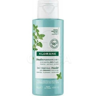 KLORANE Aquatic Mint Purifying Face Cleansing Powder Καθαριστική Πούδρα για Μικτό-Λιπαρό Δέρμα με Υδάτινη Μέντα & Άργιλο 50gr