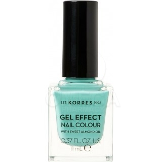 KORRES Gel Effect Nail Colour with Sweet Almond Oil Βερνίκι Νυχιών No 98 Aquatic Turquoise 11ml