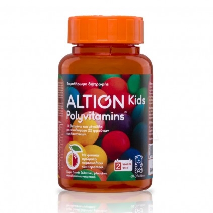 ALTION Kids Polyvitamins Πολυβιταμινούχο Συμπλήρωμα Διατροφής με Βιταμίνες & Μέταλλα, 60 ζελεδάκια 138gr