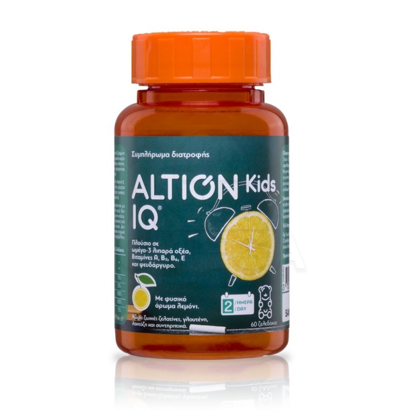 ALTION Kids IQ Συμπλήρωμα Διατροφής με Ω3 Λιπαρά Οξέα, Βιταμίνες & Ψευδάργυρο 60 ζελεδάκια 138gr
