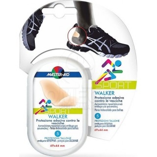 MASTER AID Sport Walker Αυτοκόλλητα Προστατευτικά Επιθέματα για Φουσκάλες στην Φτέρνα 69x44mm 5τμχ
