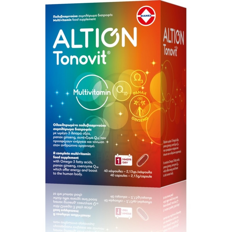 ALTION Tonovit Multivitamin Ολοκληρωμένο Πολυβιταμινούχο Συμπλήρωμα Διατροφής 40 κάψουλες