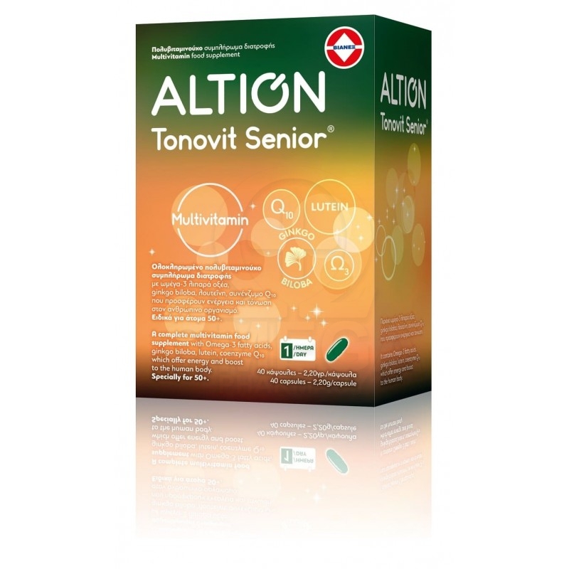ALTION Tonovit Senior Ενισχυμένη Πολυβιταμίνη για Σωματική & Πνευματική Τόνωση για Ηλικίες άνω των 50 Ετών 40 κάψουλες