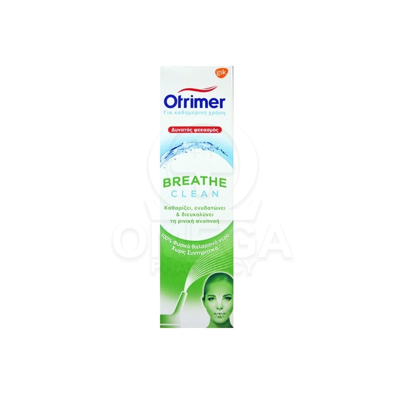OTRIMER Breathe Clean με Aloe Vera Φυσικό Ισότονο Διάλυμα Θαλασσινού Νερού Μέτριος Ψεκασμός 100ml