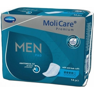 HARTMANN MoliCare Premium Men Pad 4 Drops Eπίθεμα Ελαφράς Ακράτειας για Άντρες 14τμχ