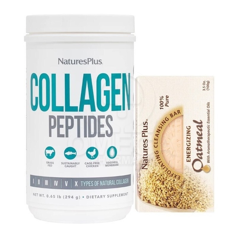 NATURES PLUS Promo Collagen Peptides 294gr & Δώρο Energizing Oatmeal