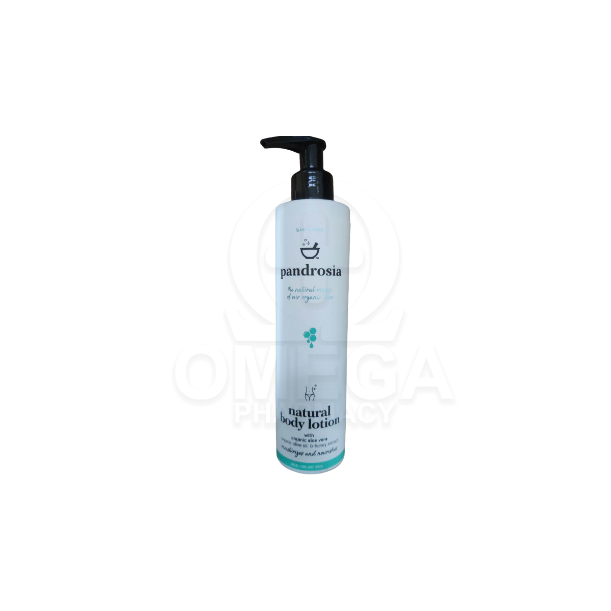 PANDROSIA Natural Body Lotion Organic Aloe Vera, Olive Oil & Honey 250ml