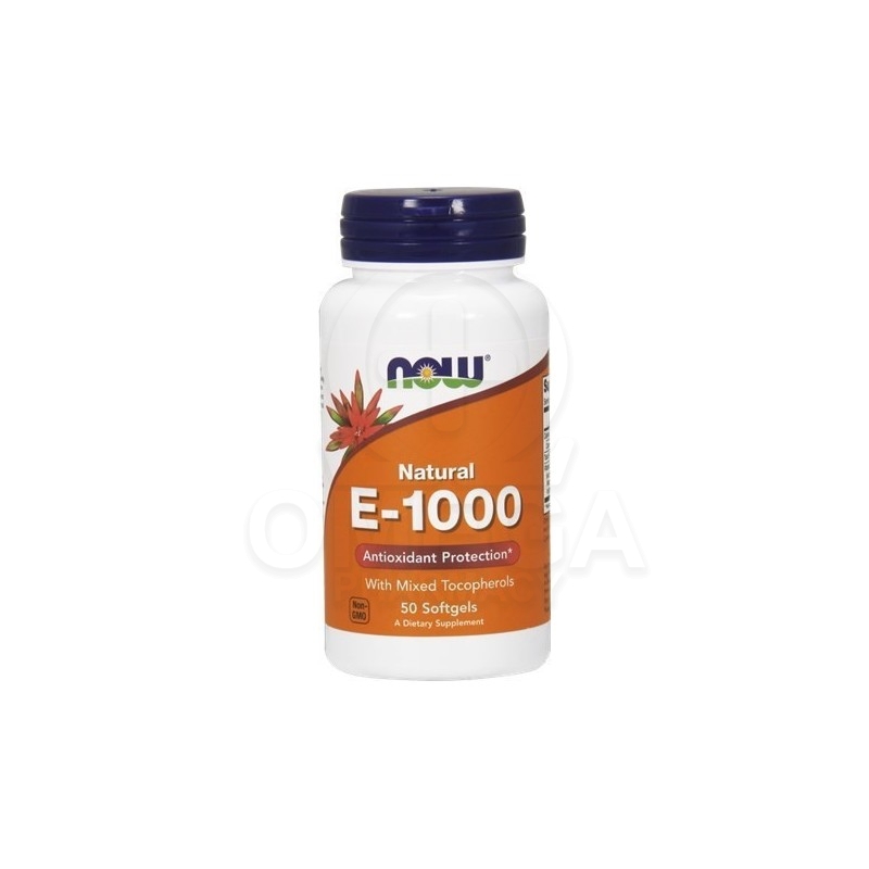 NOW FOODS Natural E1000 With Mixed tocopherols 50softgels