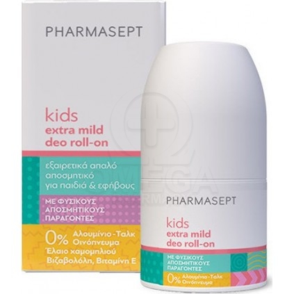 PHARMASEPT Kid Care Extra Mild Deo Roll-on Εξαιρετικά Απαλό Αποσμητικό για Παιδιά & Εφήβους με Παράγοντες Φυσικής Προέλευσης 50ml