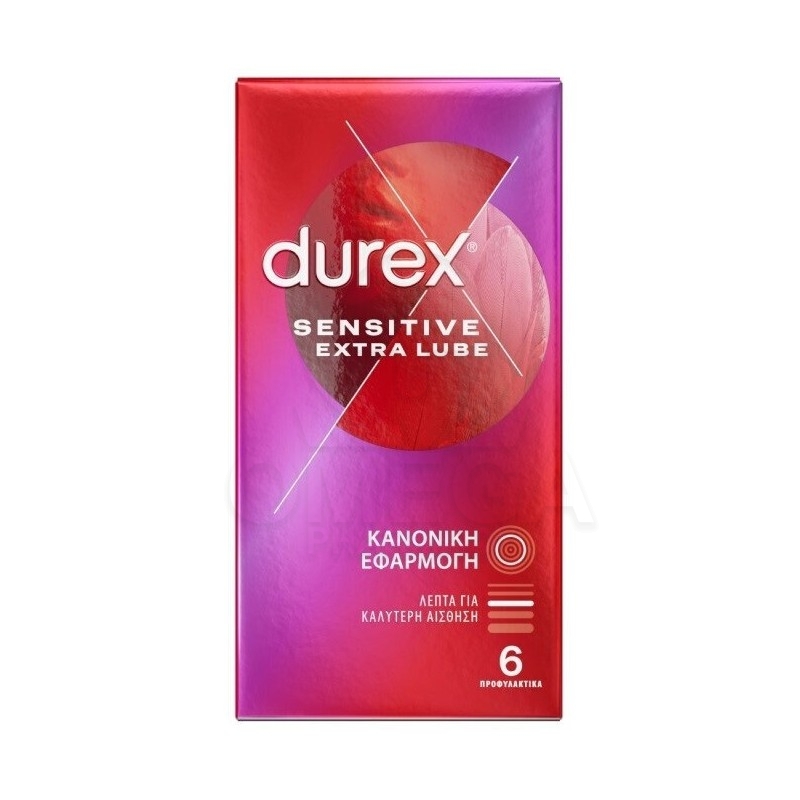 DUREX Sensitive Extra Lube Προφυλακτικά 6τμχ