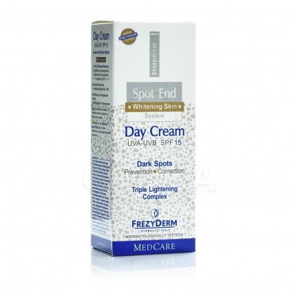 FREZYDERM Day Cream Spot End Whitening Skin System  SPF 15 Λευκαντική Kρέμα Ημέρας Προσώπου για Πανάδες 50ml