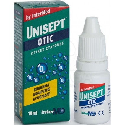 INTERMED Unisept Otic Ear Drops Ωτικές Σταγόνες για την Αφαίρεση της Κυψελίδας 10ml