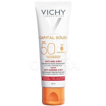 VICHY Capital Soleil SPF50 Anti-Age 3in1 Αντηλιακή Κρέμα Προσώπου 50ml