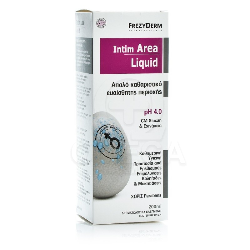 FREZYDERM Intim Area Liquid Απαλό Καθαριστικό Ευαίσθητης Περιοχής με pH 4.0 200ml