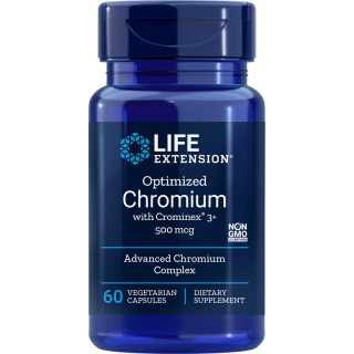 LIFE EXTENSION Optimized Chromium with Crominex 3+ 500mcg Συμπλήρωμα Διατροφής για την Διατήρηση των Φυσιολογικών Επιπέδων Γλυκό