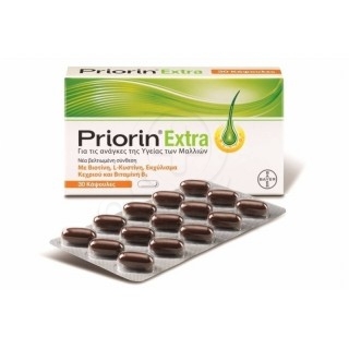 PRIORIN Extra Συμπλήρωμα Διατροφής Κατά της Τριχόπτωσης 30 caps