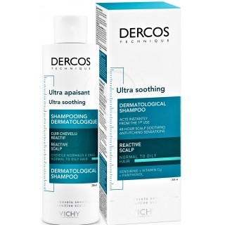 VICHY Dercos Technique Ultra Soothing Sulfate-free Shampoo for Normal - Oily Hair Καταπραϋντικό Σαμπουάν για Ευαίσθητο Τριχωτό,