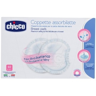 CHICCO Breast Pads Επιθέματα Στήθους Αντιβακτηριακά 60 Τεμάχια