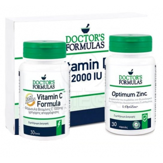 DOCTOR'S FORMULAS Promo Pack Θωράκιση Ανοσοποιητικού Vitamin C Formula Fast Action 1000mg 30 δισκία + Optimum Zinc 15mg 30caps +