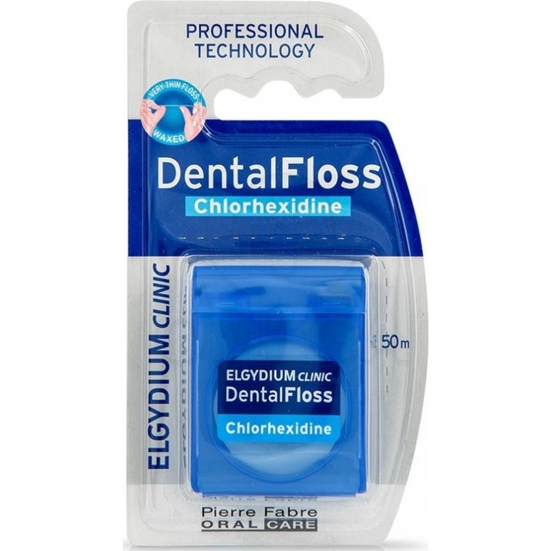 ELGYDIUM Clinic Dental Floss Chlorhexidine Κηρωμένο Οδοντικό Νήμα με