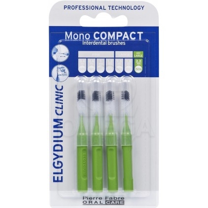 ELGYDIUM Clinic Mono Compact Interdental Brushes Green Μεσοδόντια Βουρτσάκια Πράσινο 1.1 4 Τεμάχια