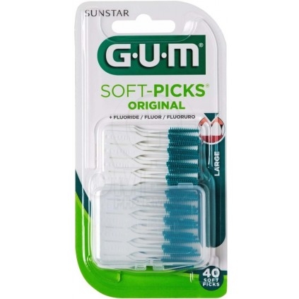 GUM 634 Soft-Picks Original Large Fluoride Μεσοδόντια Βουρτσάκια Μιας Χρήσης Large Μέγεθος 40 Τεμάχια