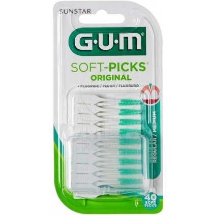 GUM 632 Soft-Picks Original Regular/Medium Fluoride Μεσοδόντια Βουρτσάκια Μιας Χρήσης Regular/Medium Μέγεθος 40 Τεμάχια