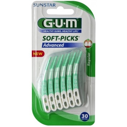 GUM 650 Soft-Picks Advanced Regular/Medium Μεσοδόντια Βουρτσάκια Μιας Χρήσης Regular/Medium Μέγεθος 30 Τεμάχια